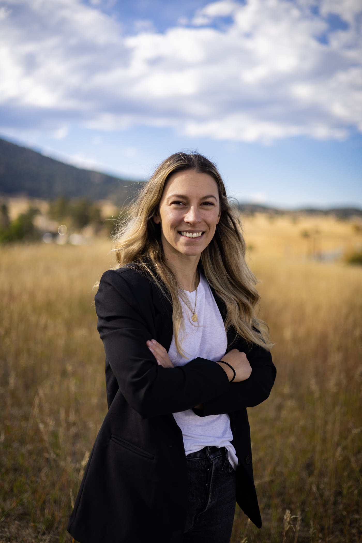 Business portrait in a Colorado field — Evergreen portrait photography
