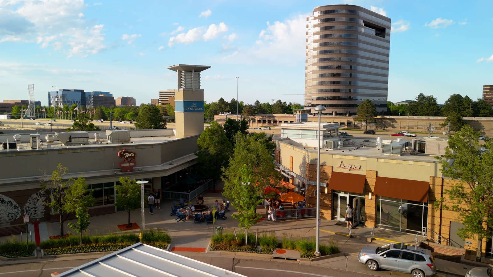 Aerial drone photo — Landmark DTC commercial real estate, Denver
