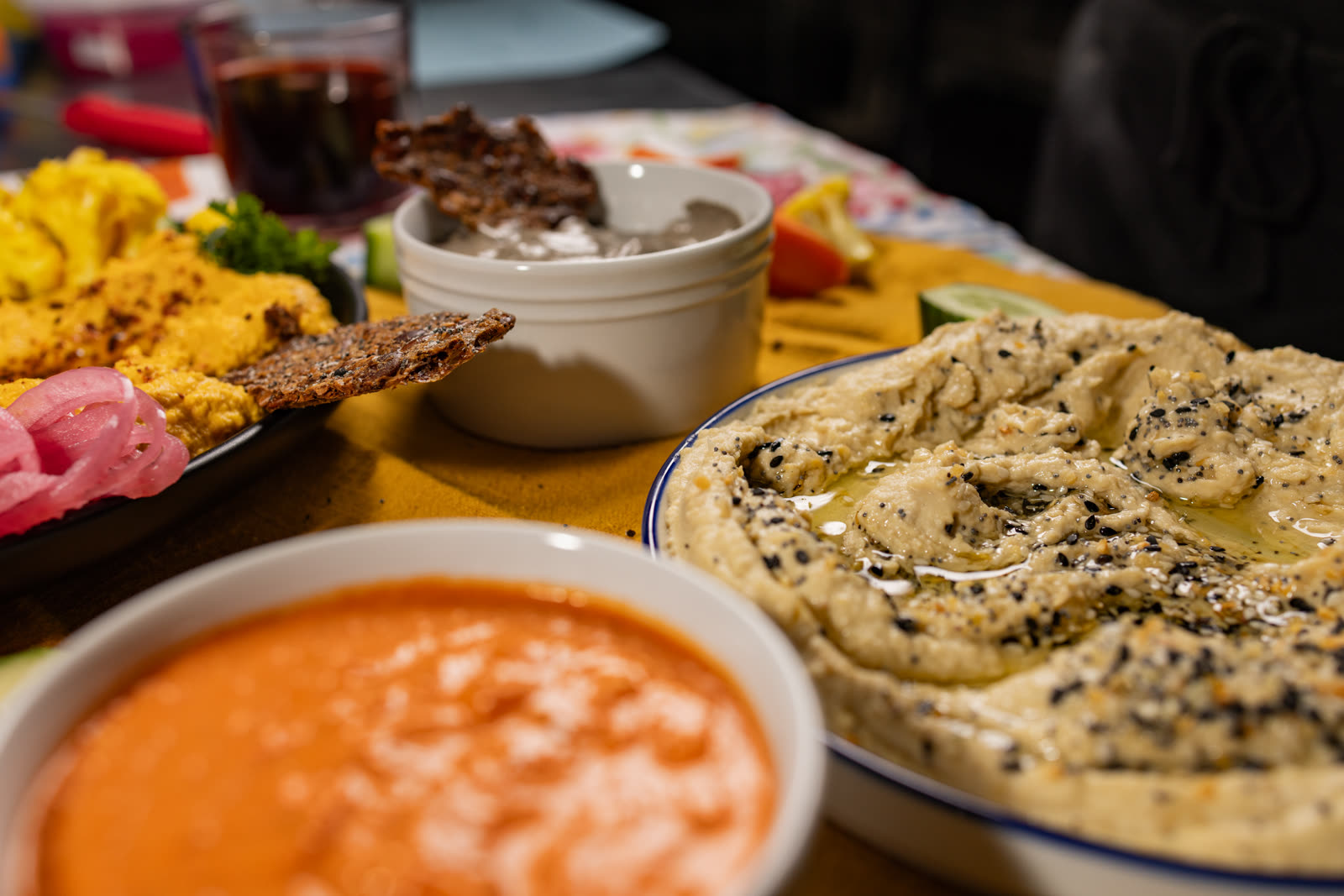 Food product photography — hummus, Denver studio